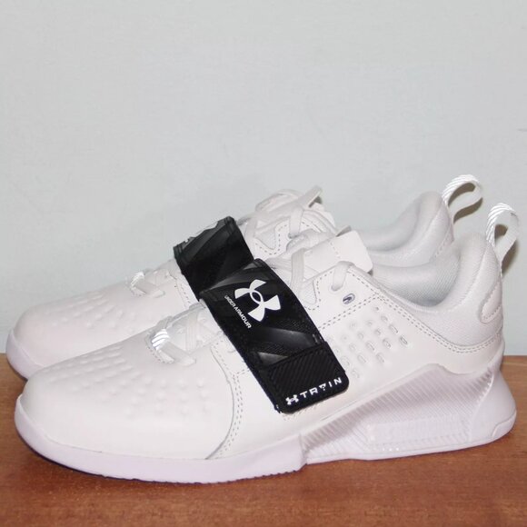 Under Armour Women Size 7.5 Reign Lifter Weight Lifting White Black 3023… - Picture 5 of 6
